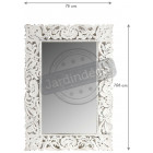 Miroir en manguier patiné blanc