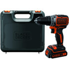 Perceuse-Visseuse sans fil 18V -BLACK+DECKER - avec 1 batterie 18V 1.5 Ah - chargeur - coffret - BL186K-QW