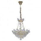 Suspension dorée crystal 6 ampoules 130 cm Suspension dorée crystal 6 ampoules 130 cm