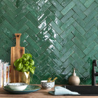 Zellige carrelage marocain - vert menthe 5x15 cm (vendu par lot de 1 m²)