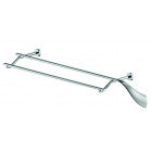 Porte serviette double fixe enzinc chromé serie monaco fixations invisibles 148 x 731 x 204 mm