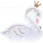 Cygne lumineux en bois 31 cm