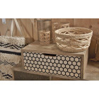 Photophore avec cannage en osier naturel