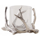 Photophore bois de cerf en aluminium diamètre 16cm