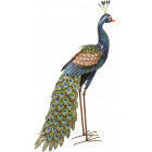 Grand paon décoratif en métal