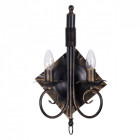 Applique murale noire country 2 ampoules 25 cm