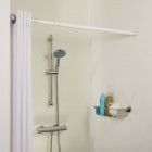 Tringle de rideau de douche télescopique 80-130 cm blanc