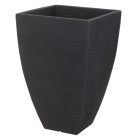 Pot à fleurs nervuré quadrilatéral 43 cm anthracite