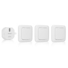 Set d'interrupteurs de chambre à coucher 8x8x1,7 cm blanc