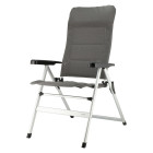 Chaise de camping pliable de luxe ancona comfort gris foncé