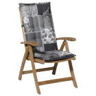 Coussin de chaise à dossier haut sifra 123x50 cm gris