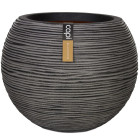 Pot à fleurs nature rib rond 40 x 32 cm anthracite kofz270