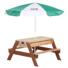 Table de pique-nique à sable/eau avec parasol