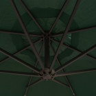Vidaxl parasol avec éclairage led 300 cm poteau en métal vert