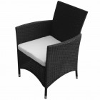 Vidaxl chaises de jardin 2 pièces rotin synthétique noir