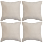 Housse de coussin 4 pcs 40 x 40 cm polyester faux daim beige