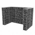 Cadre à gabion de poubelle double acier 180 x 100 x 120 cm