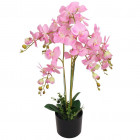 Plante artificielle avec pot orchidée 75 cm rose