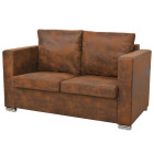 Canapé à 2 places 137 x 73 x 82 cm cuir daim artificiel
