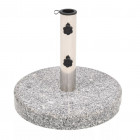 Pied base socle de parasol granite tube en acier inoxydable rond 22 kg