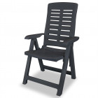 Vidaxl chaise de jardin 4 pcs 60x61x108 cm plastique anthracite