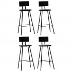 Tabourets de bar 4 pcs bois massif de récupération