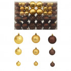 Ensemble de boules de noël 100 pcs 6 cm marron/bronze/doré