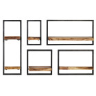 Étagère armoire meuble design set d' murales 5 pcs bois massif et acier 