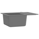Vidaxl évier de cuisine en granit bac unique gris 575 x 460 x 280 mm