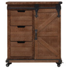 Armoire de rangement bois de sapin massif 64x33,5x75 cm marron