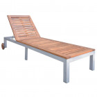 Vidaxl chaise longue d'extérieur bois d'acacia solide 207x70x88 cm