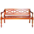 Banc batavia 136 cm bois d'acajou massif marron foncé