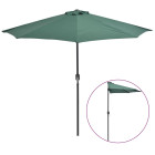 Parasol de balcon avec mât en aluminium vert 270x135 cm demi