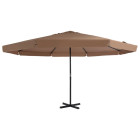 Parasol d'extérieur avec poteau en aluminium 500 cm taupe 