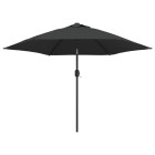 Parasol d'extérieur avec led et mât en acier 300 cm anthracite helloshop26 02_0008173