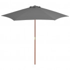 Vidaxl parasol d'extérieur avec mât en bois 270 cm anthracite