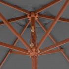 Vidaxl parasol d'extérieur avec mât en bois 270 cm anthracite