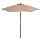 Vidaxl parasol avec mât en bois 270 cm taupe