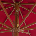 Vidaxl parasol avec mât en bois 350 cm bordeaux
