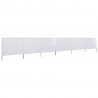 Vidaxl paravent 6 panneaux tissu 800 x 80 cm blanc