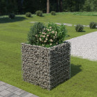 Vidaxl jardinière à gabion acier galvanisé 90 x 90cm - hauteur au choix