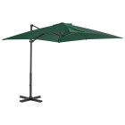 Parasol meuble de jardin en porte-à-faux et mât en aluminium 250 x 250 cm vert helloshop26 02_0008637