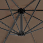 Parasol en porte-à-faux avec poteau en aluminium 300 cm Taupe