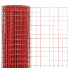 Grillage Acier avec revêtement en PVC 25x0,5 m Rouge