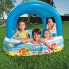 Piscine avec auvent 140 x 140 x 114 cm bleu 52192