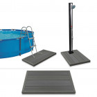 Élément de plancher pour douche solaire/échelle de piscine WPC