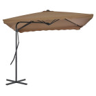 Parasol d'extérieur avec poteau en acier 250 x 250 cm taupe helloshop26 02_0008273