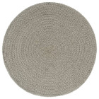 Napperons 6 pcs gris plain 38 cm rond coton