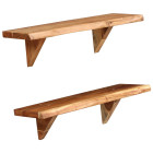 Étagère design murales 2 pcs 60 cm bois massif