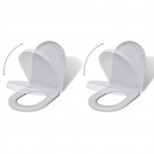 Sièges de toilette avec couvercles 2 pcs Plastique Blanc